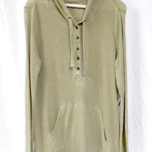 G.H. Bass & Co Womens Waffle Hooded Top Taupe NWT